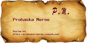 Prohaska Merse névjegykártya